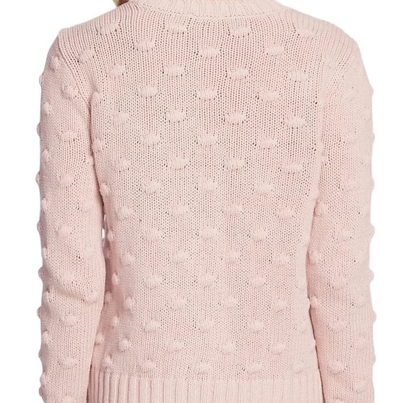 Vince Camuto Cotton Popcorn Sweater Soft Pink - Picture 2 of 8